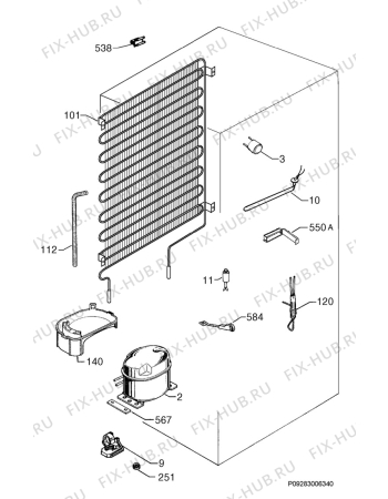 Взрыв-схема холодильника Privileg 082410_40347 - Схема узла Cooling system 017